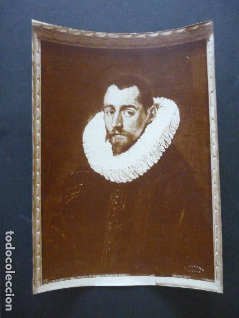 Fotografia antica: EL GRECO RETRATO DE HOMBRE M. MORENO FOTOGRAFO MADRID ANTIGUA ALBUMINA 30 X 23.5 CM