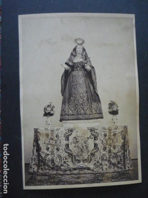Fotograf&iacute;a antigua: MADRID IMAGEN DE SANTA RITA CALATRAVAS ANTIGUA ALBUMINA J. RODRIGUEZ FOTOGRAFO SIGLO XIX 33 X 23 CM
