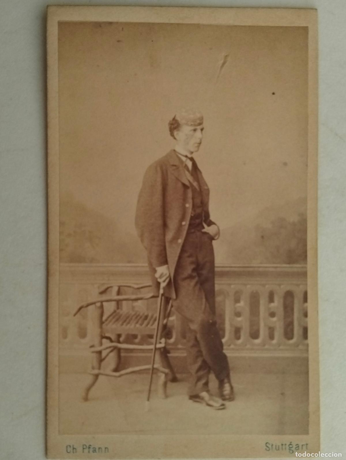 Antique Photography: TARJETA DE VISITA, ESTUDIO CH. PFANN - STUTTGART , FINALES SIGLO XIX, MEDIDAS 6,5 X 10,5 CM