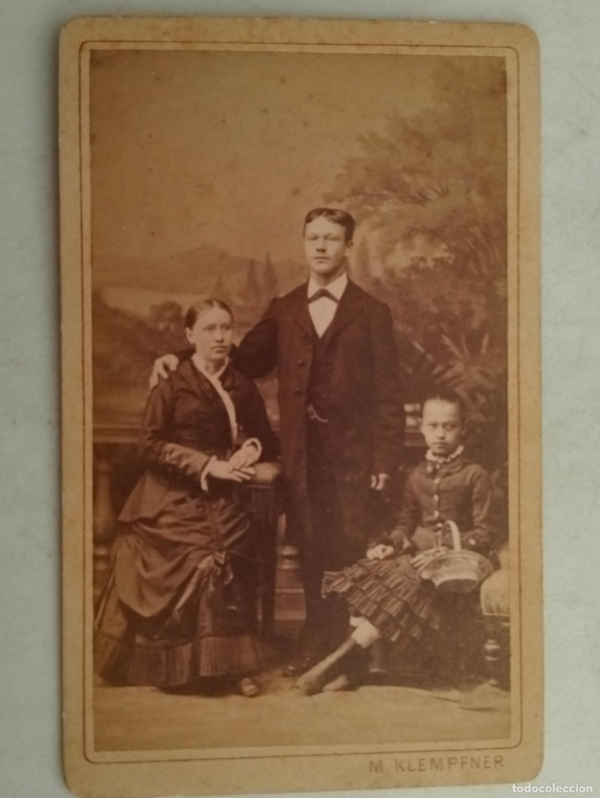 Antique Photography: TARJETA DE VISITA, ESTUDIO M. KLEMPFNER - PRAHA, FINALES SIGLO XIX, MEDIDAS 6,5 X 10,5 CM