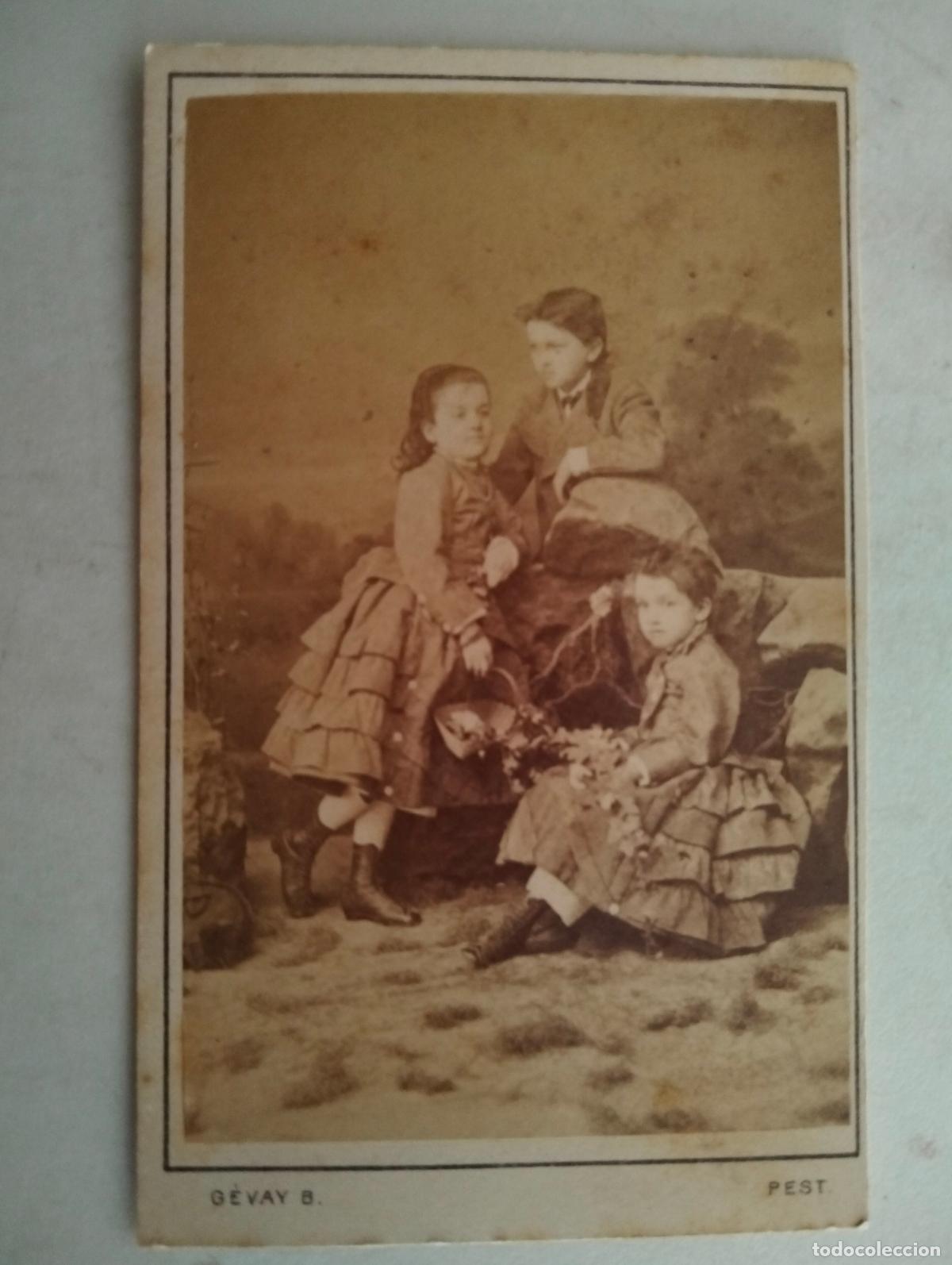 Fotografia antica: TARJETA DE VISITA, ESTUDIO GEVAY BELA - PESTEN, FINALES SIGLO XIX, MEDIDAS 6,5 X 10,5 CM