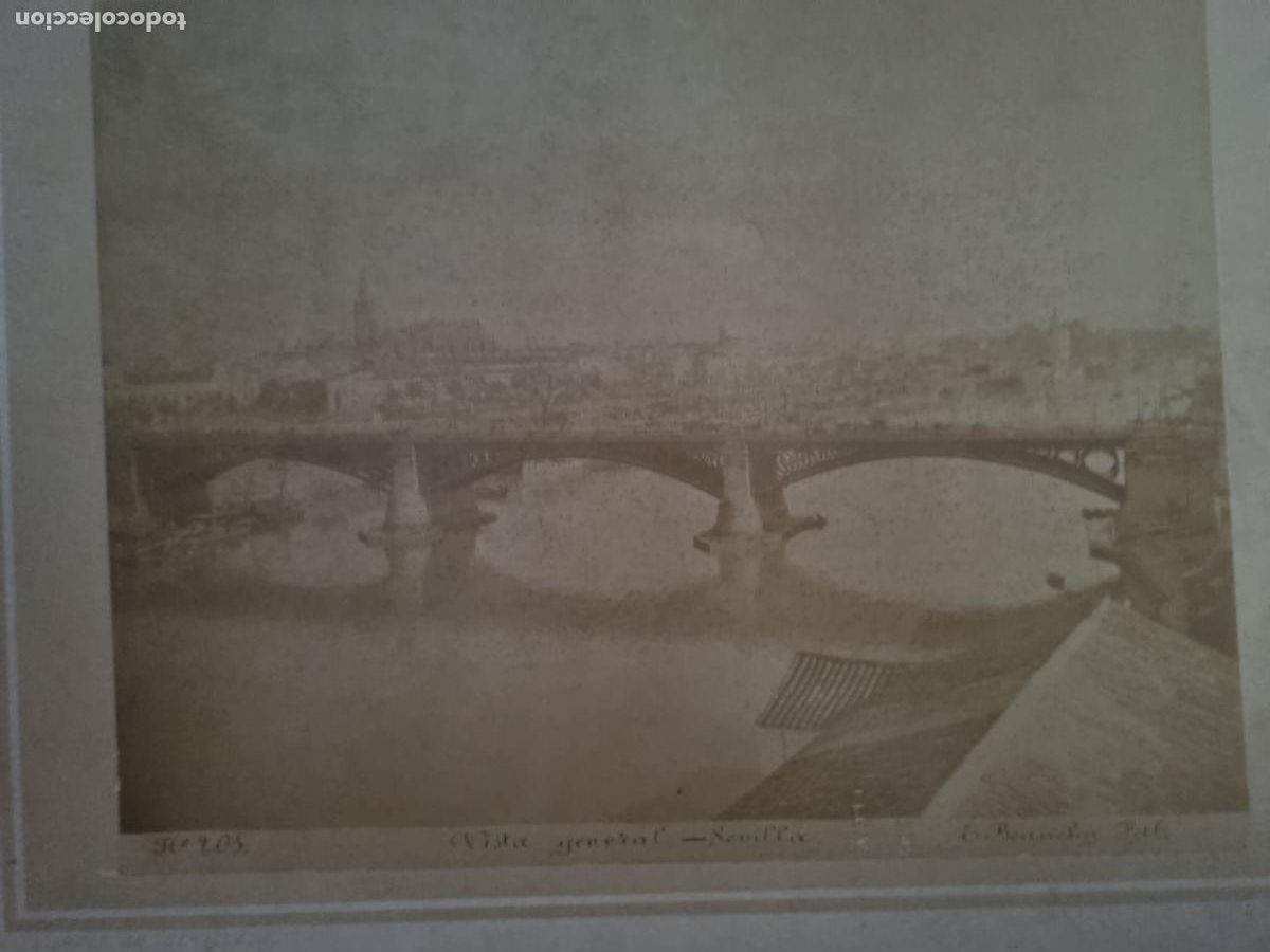 Fotograf&iacute;a antigua: FOTO ANTIGUA ALBUMINA SEVILLA VISTA GENERAL FOTOGRAFIA FRANCESA E. BEAUCHY GRAN TAMA&Ntilde;O ORIGINAL KF1