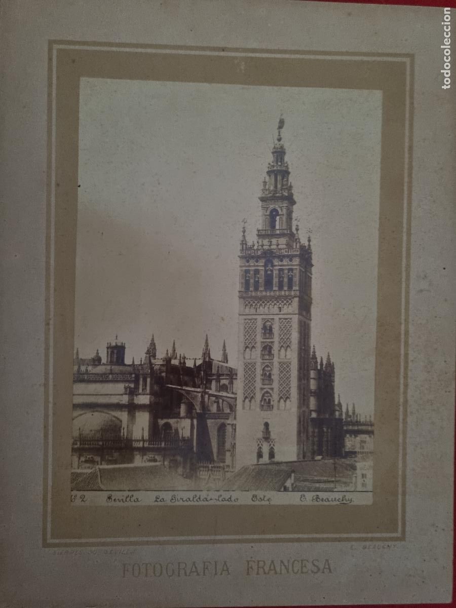 Fotograf&iacute;a antigua: FOTO ANTIGUA ALBUMINA SEVILLA LA GIRALDA EST FOTOGRAFIA FRANCESA E.BEAUCHY GRAN TAMA&Ntilde;O ORIGINAL KF1