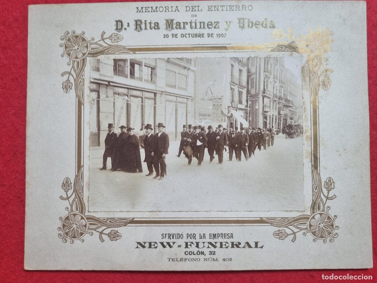 Fotograf&iacute;a antigua: FOTO ALBUMINA VALENCIA ENTIERRO RITA MARTINEZ UBEDA 1907 CALLE LAS BARCAS NITIDA ORIGINAL KF1