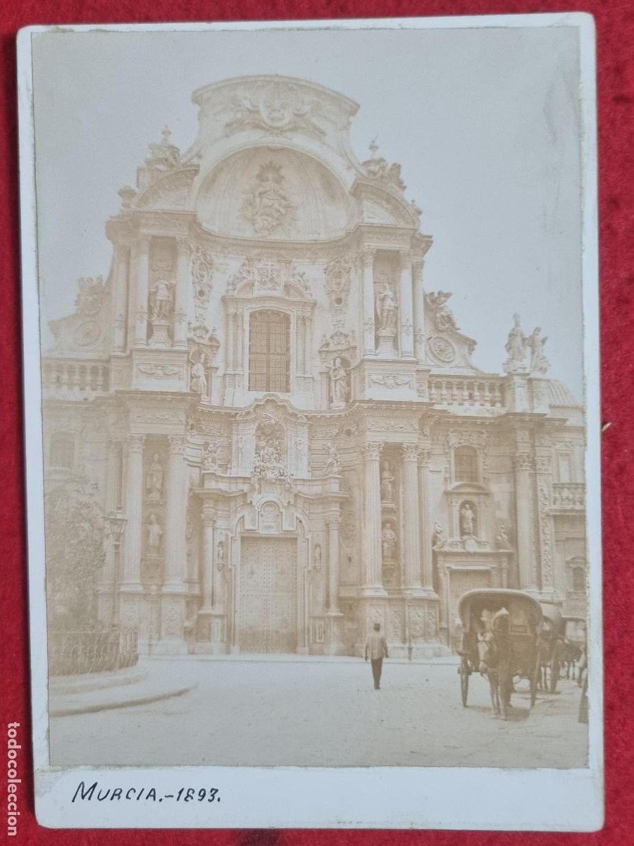 Fotograf&iacute;a antigua: FOTOGRAFIA ANTIGUA ALBUMINA CATEDRAL DE MURCIA 1893 NITIDA ORIGINAL KF1