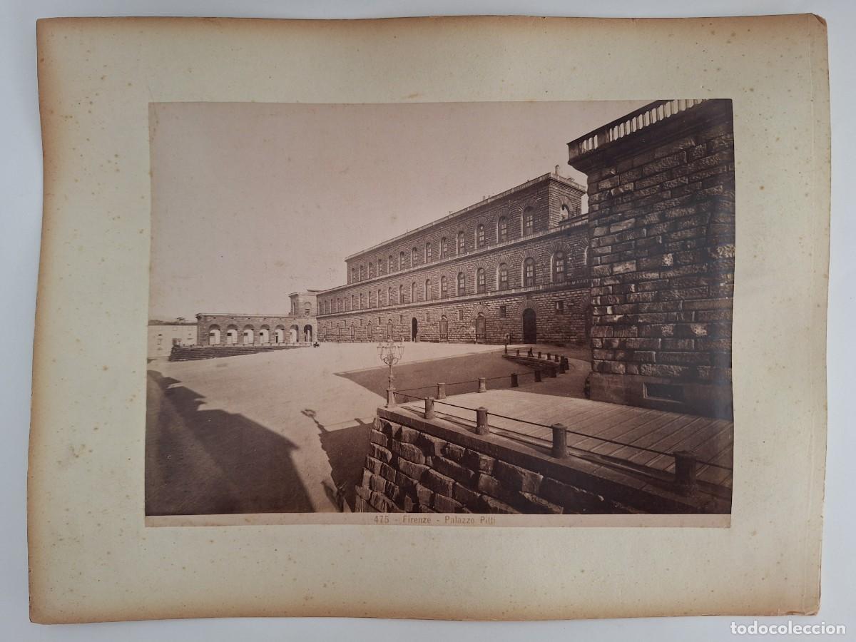 Fotograf&iacute;a antigua: FLORENCIA 2 FOTOGRAFIAS ALBUMINA SOBRE CARTON PALACIO PITTI Y ALBERGUE DE ORCAGNA RV