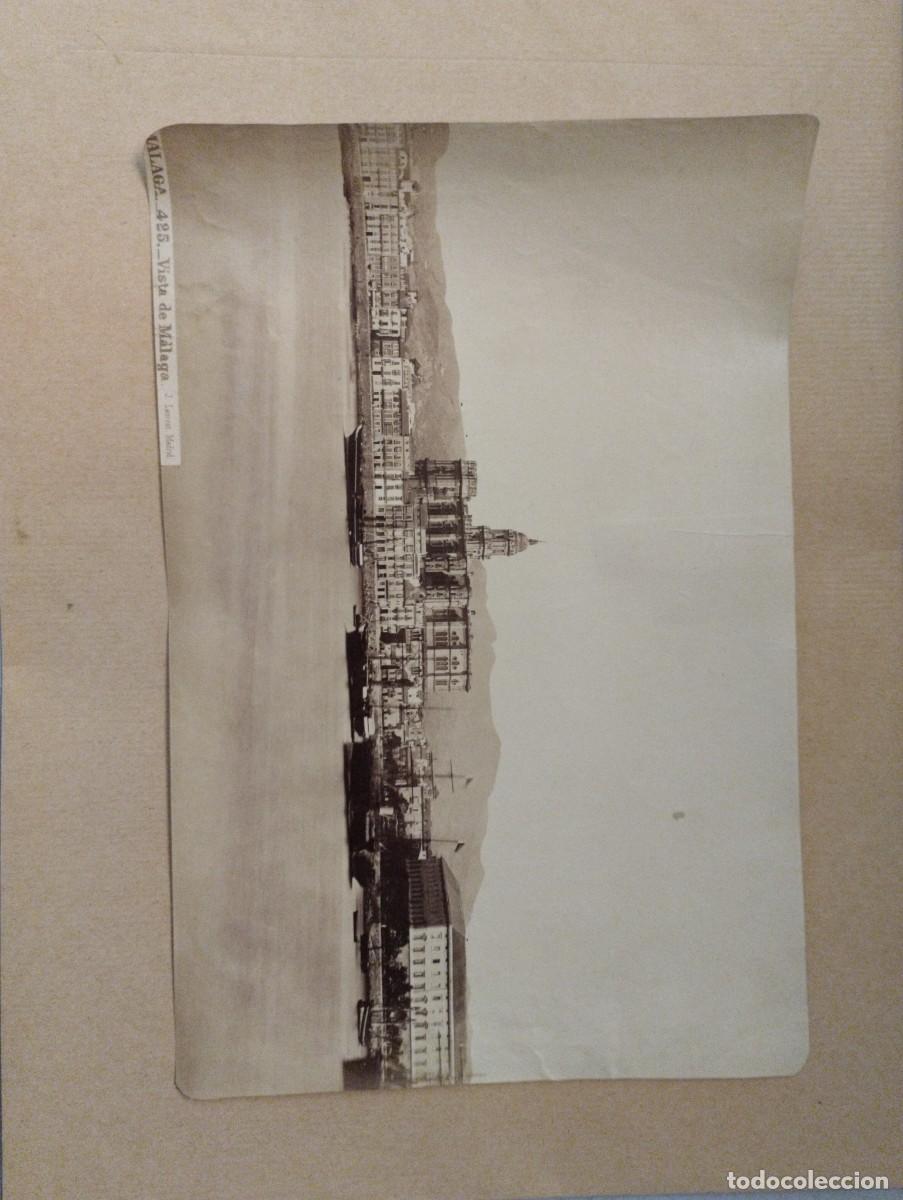 Alte Fotografie: FOTOGRAFIA ALBUMINA LAURENT VISTA DE MALAGA PUERTO CATEDRAL