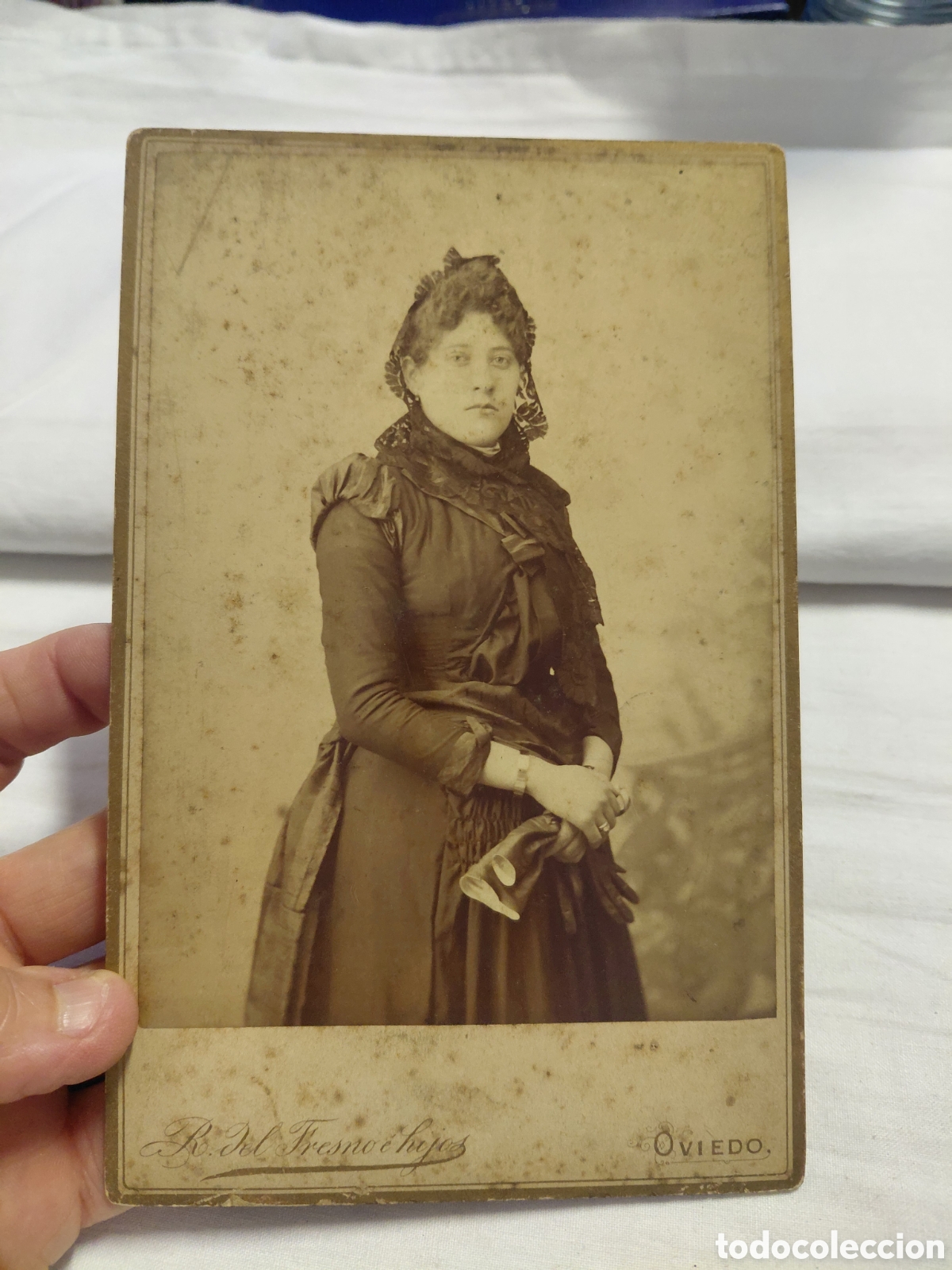 Fotograf&iacute;a antigua: ANTIGUA FOTOGRAFIA MUJER .FOTOGRAFO RAMON DEL FRESNO E HIJOS OVIEDO