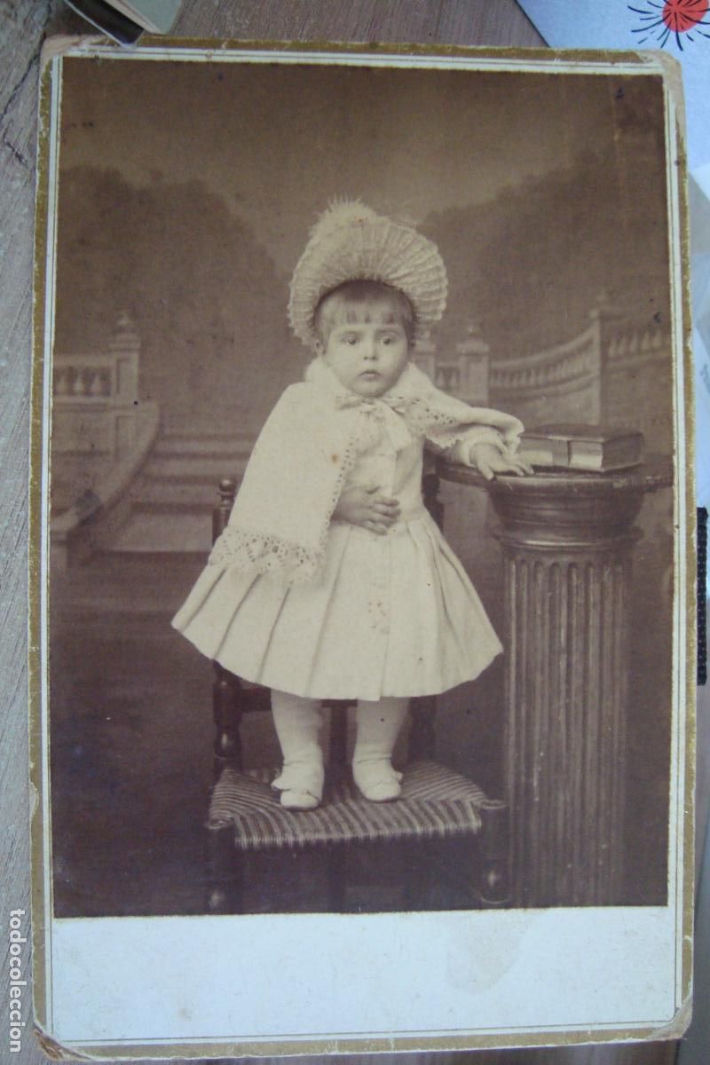 Fotograf&iacute;a antigua: ANTIGUA FOTOGRAFIA DE NI&Ntilde;A. FOTO NICANOR CA&Ntilde;AS. TOMELLOSO CIUDAD REAL. PRINCIPIOS DEL XX.