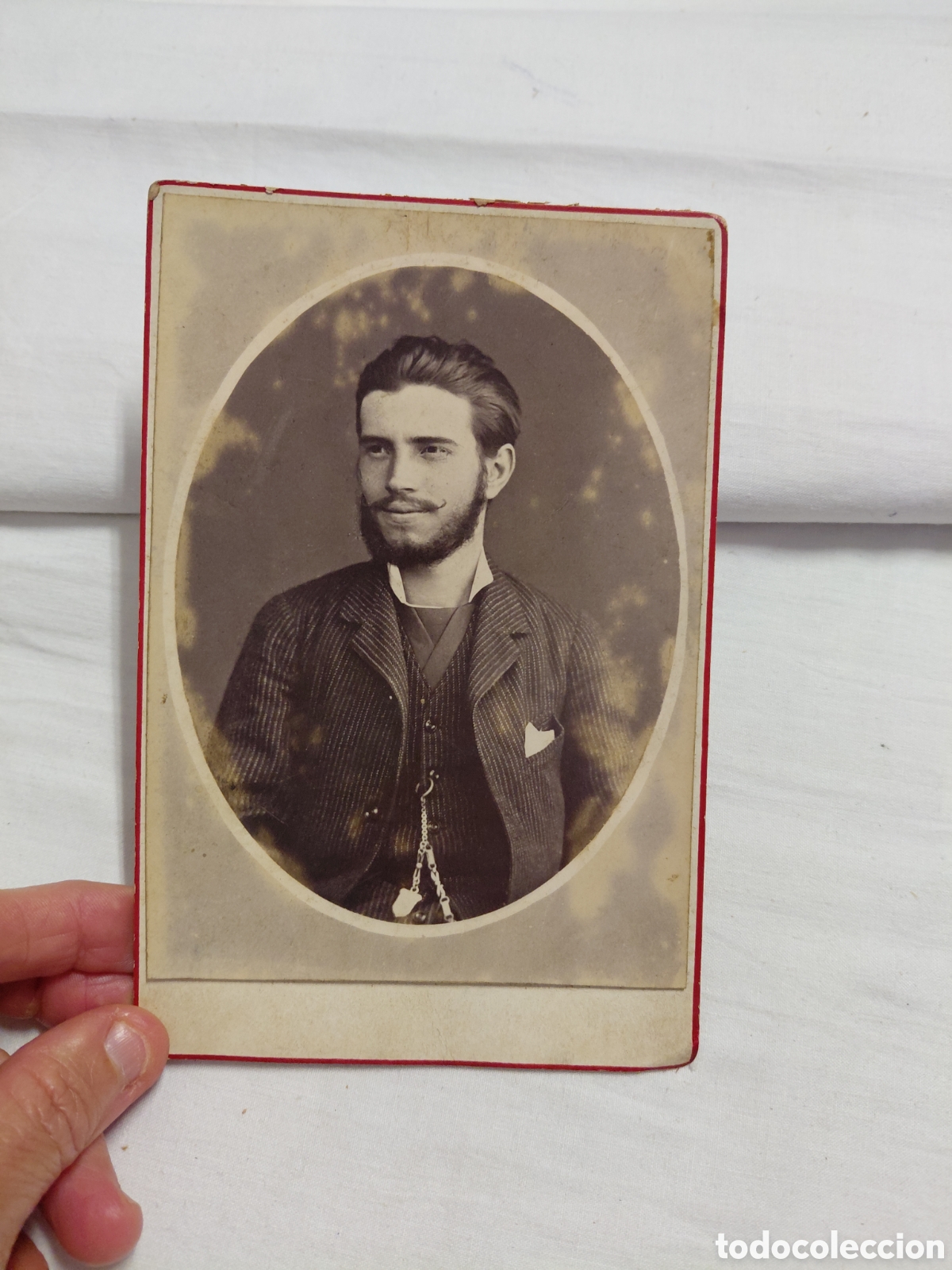 Fotograf&iacute;a antigua: ANTIGUA FOTOGRAFIA CABALLERO.FOTOGRAFO J.M.CORDEIRO LEON.ESCRITA Y FECHADA 1883
