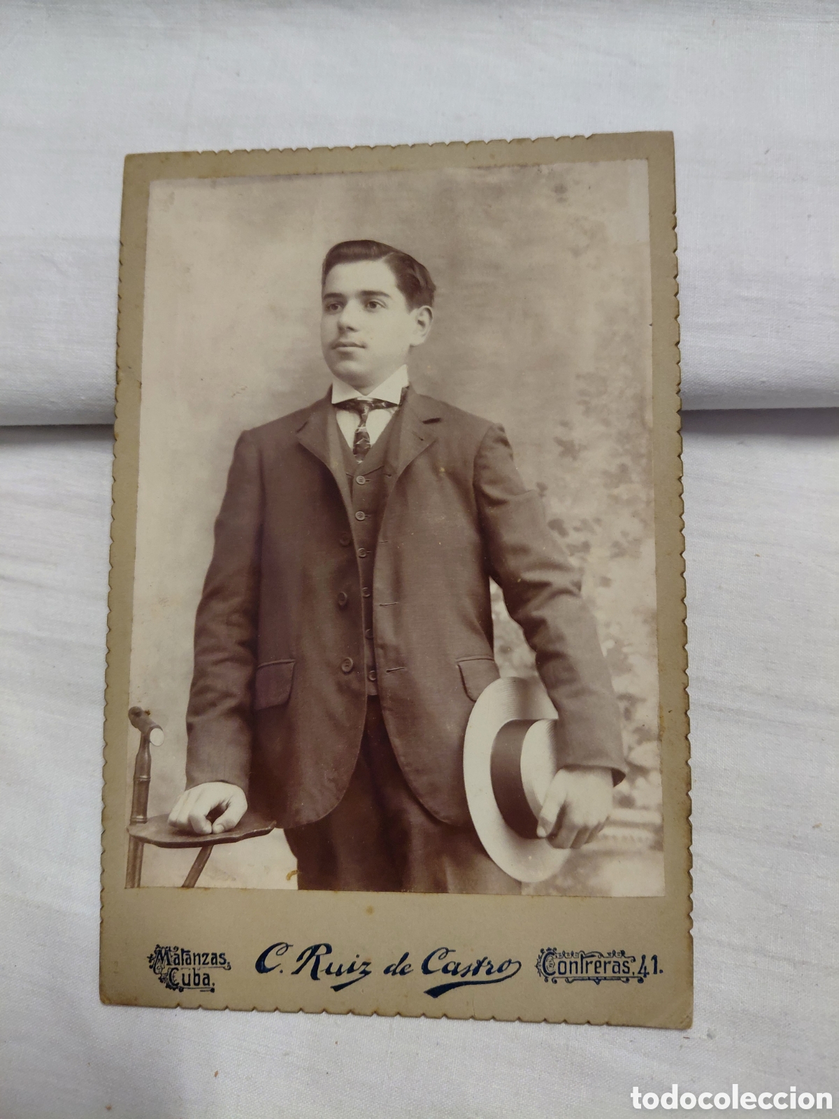 Fotograf&iacute;a antigua: ANTIGUA FOTOGRAFIA JOVEN.MATANZAS CUBA.C.RUIZ DE CASTRO.1904
