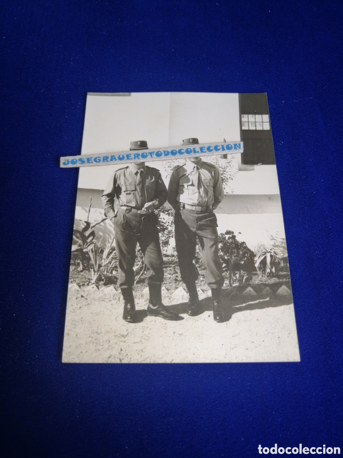 Fotograf&iacute;a antigua: SOLDADOS EJ&Eacute;RCITO ESPA&Ntilde;OL - SELLO FOTOGR&Aacute;FICO FOTO ESTUDIO CEUTA