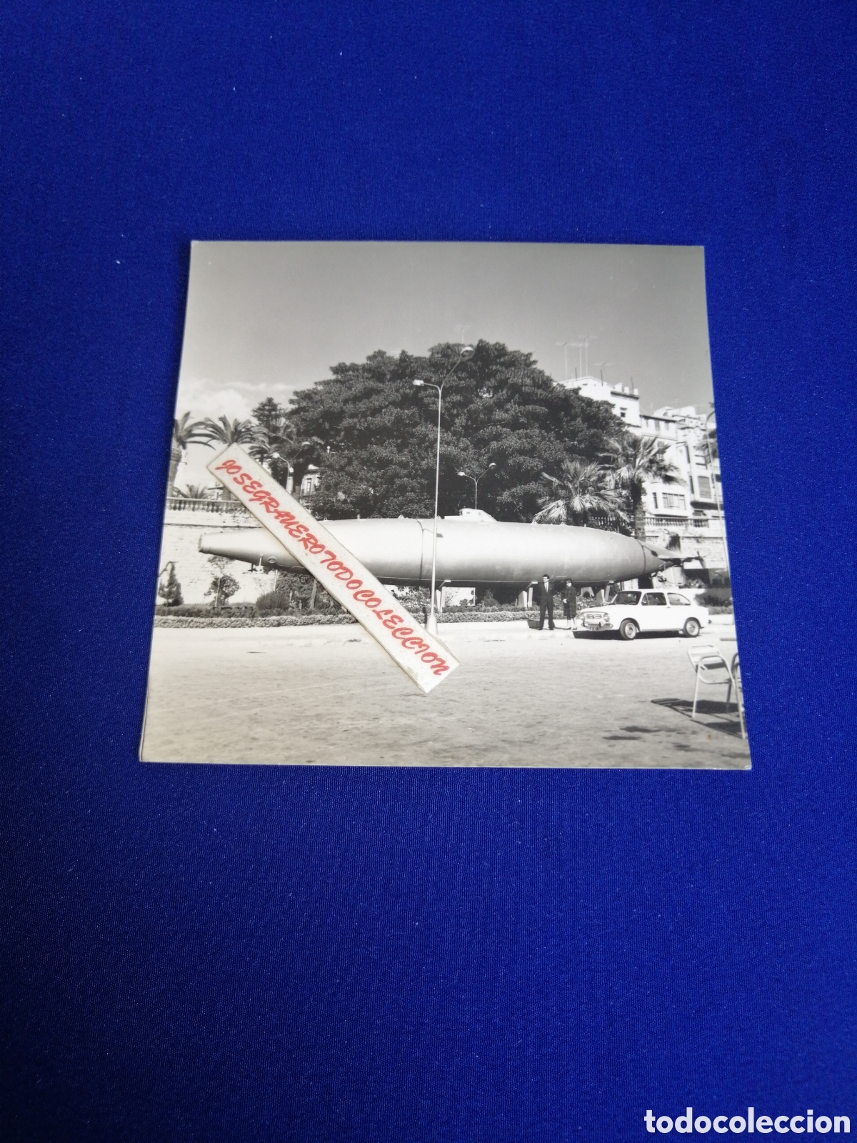 Fotograf&iacute;a antigua: CARTAGENA SUBMARINO ISSAC PERAL - SEAT 850 FOTOGRAF&Iacute;A ANTIGUA SIGLO PASADO