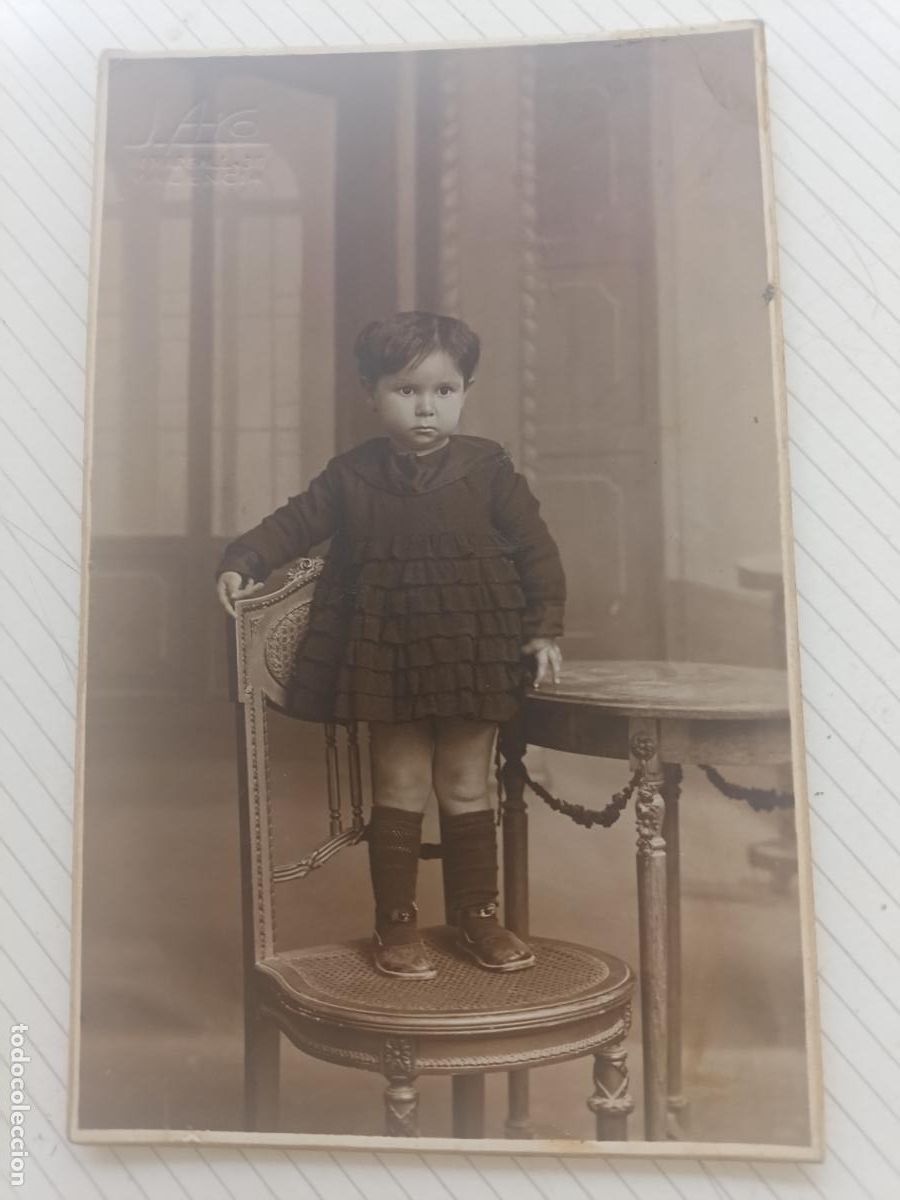 Fotograf&iacute;a antigua: Ara fot&oacute;grafo, Valencia. Foto en soporte r&iacute;gido