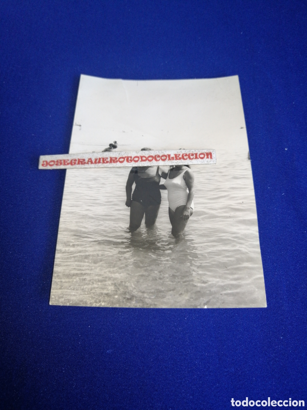 Fotograf&iacute;a antigua: PLAYA MODELOS EN BA&Ntilde;ADOR POSANDO FOTOGRAF&Iacute;A ANTIGUA SIGLO PASADO