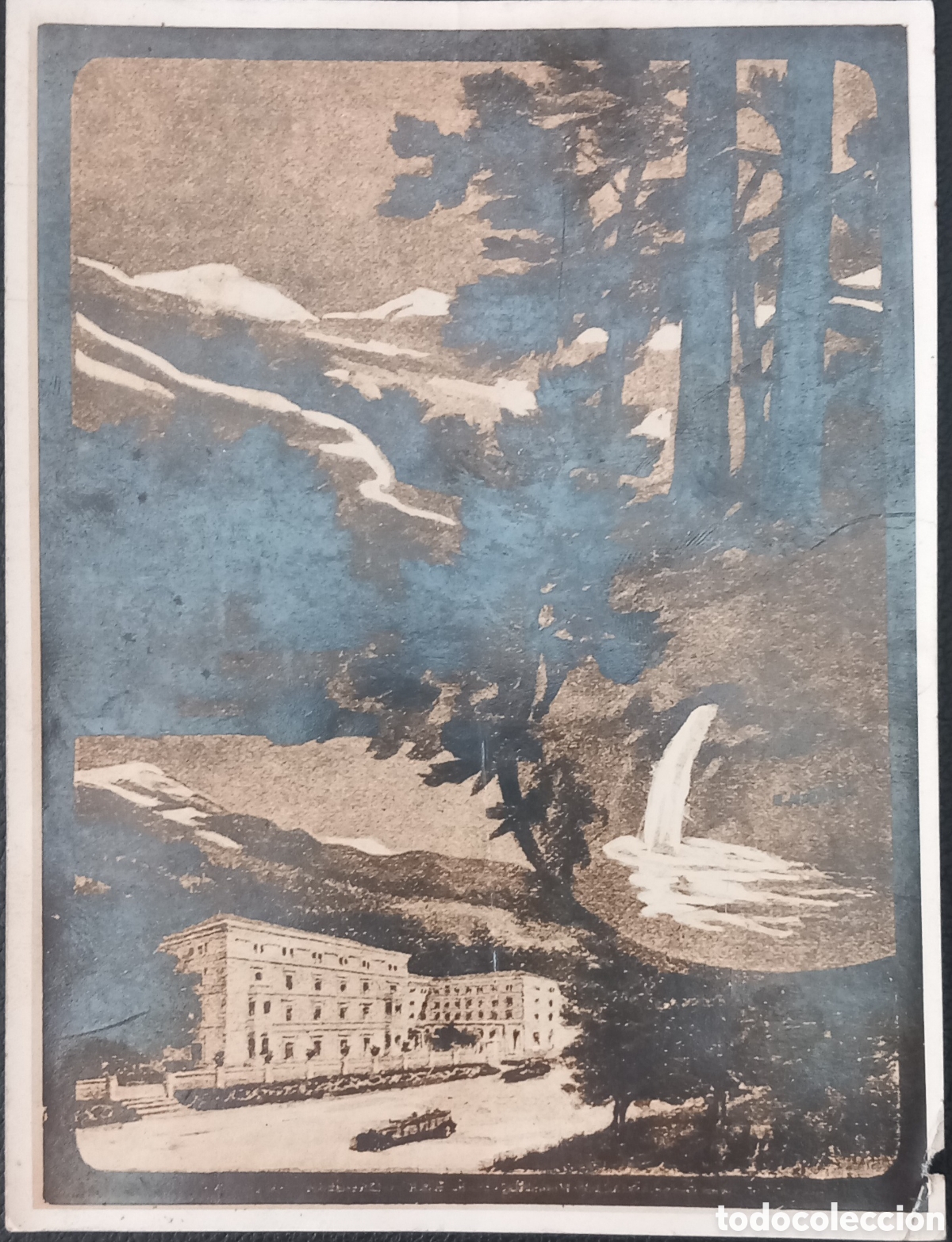 Fotograf&iacute;a antigua: Fotograf&iacute;a del cartel del hotel Montagut 1924