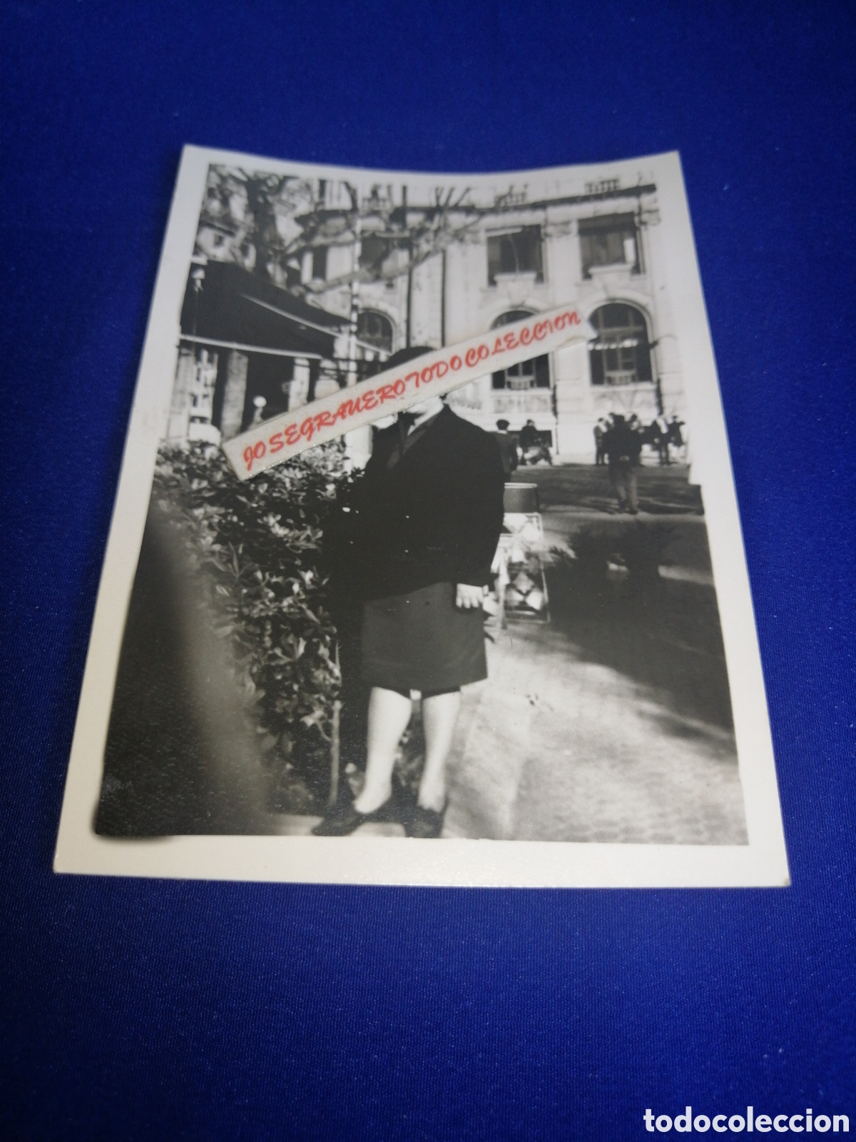 Fotograf&iacute;a antigua: VALENCIA PLAZA DEL CAUDILLO FLORISTER&Iacute;A CON MODELO POSANDO FOTOGRAF&Iacute;A ANTIGUA SIGLO PASADO