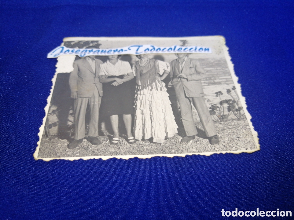 Fotograf&iacute;a antigua: MODEL POSANDO TRAJE DE FARALAES ANDALUZA _VALENCIA A&Ntilde;O 1949 SELLO E. UTRILL