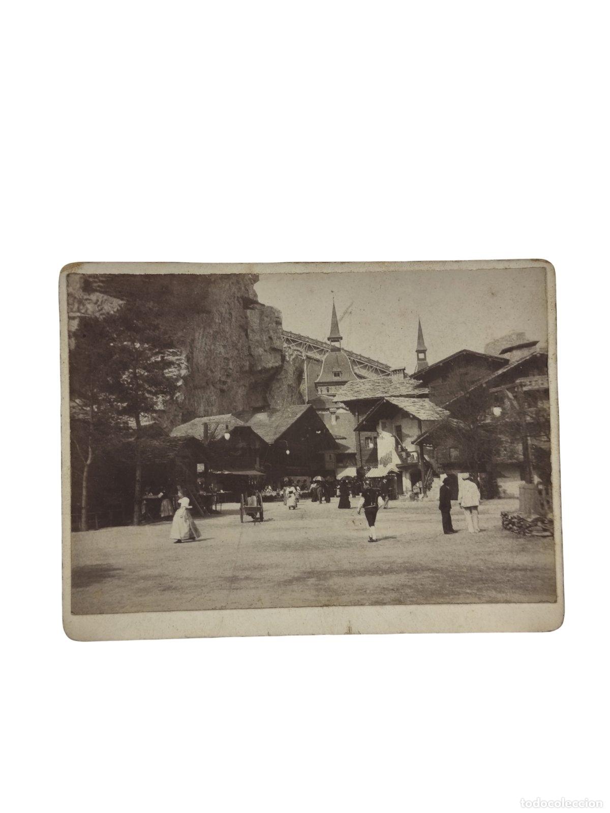 Fotograf&iacute;a antigua: Fotograf&iacute;a Antigua Original Exposici&oacute;n Universal Par&iacute;s 1900 Pueblo Suizo Village Suisse Monta&ntilde;a Chal