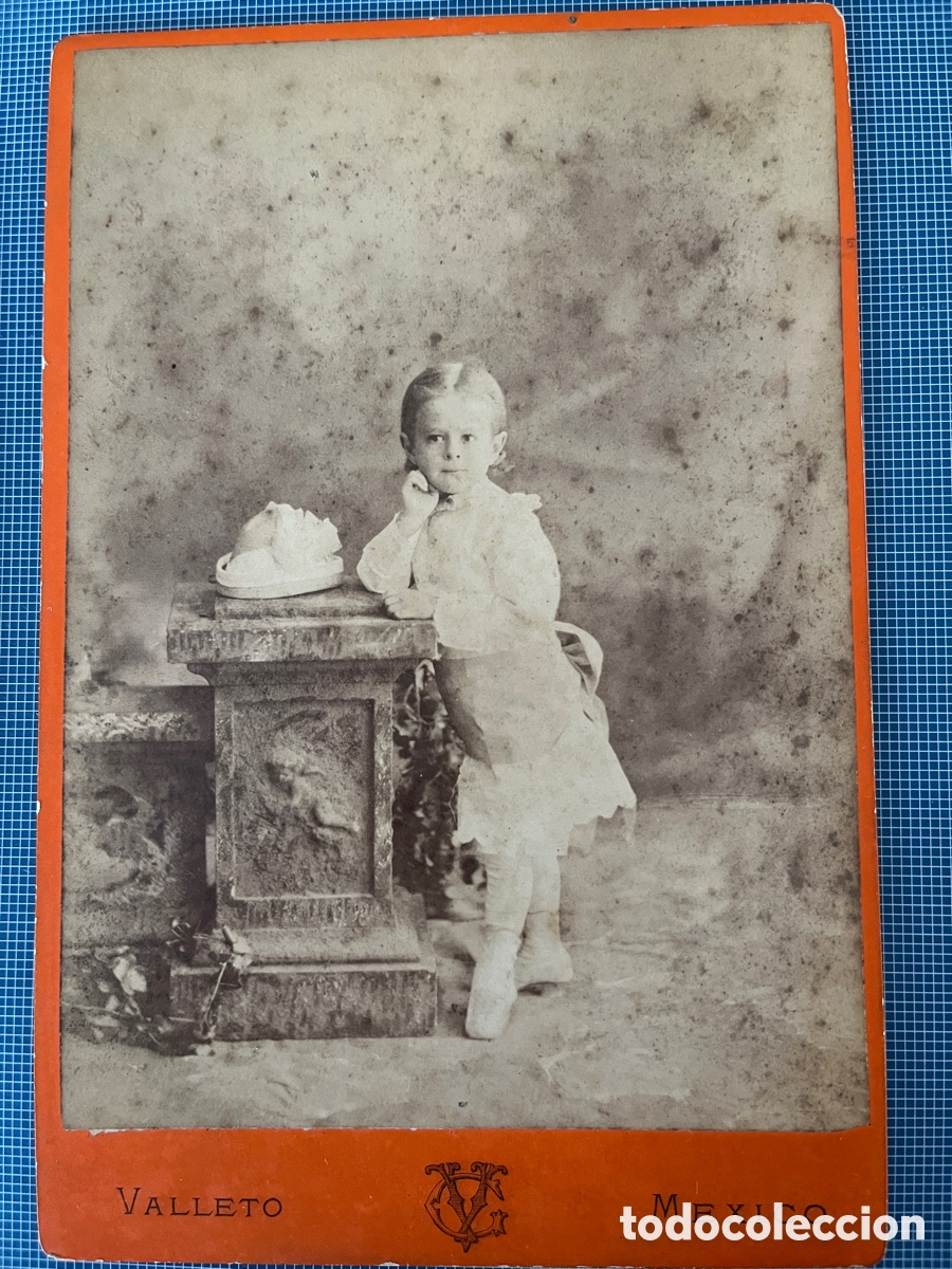 Fotograf&iacute;a antigua: FTO CABINET. RETRATO DE JUAN NICOLAU. 1890-1895. FOT. VALLETO. MEXICO.