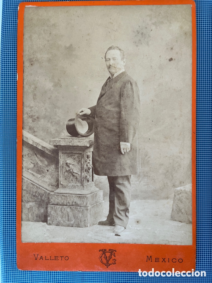 Fotograf&iacute;a antigua: FTO CABINET, RETRATO DE JOAQU&Iacute;N NICOLAU D&Iacute;AZ. FOT VALLETO. MEXICO