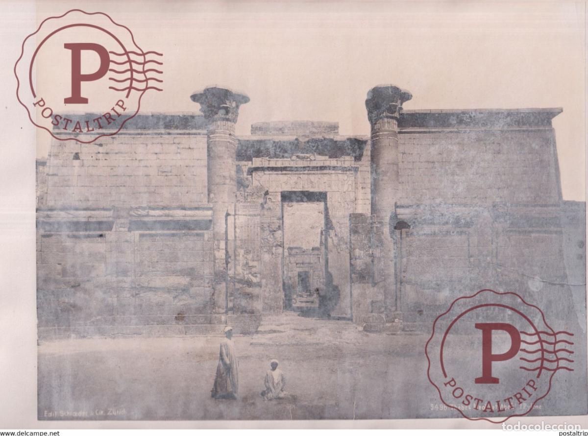 Alte Fotografie: SCHROEDER THEBES MEDINET ABOU PYLONE EGYPTE EGIPTO EGYPT vintage print 26 *21 CM Ancienne PHOTOGRAPH