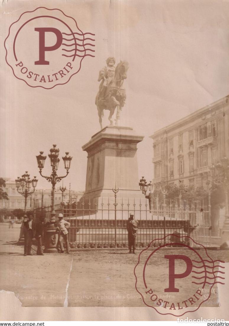 Alte Fotografie: ARNOUQUESTRE DE MEHENET PLACE DES CONSULS ALEXANDRIE EGYPTE EGIPTO EGYPT ALBUMEN PRINT 26 *21 CM Anc