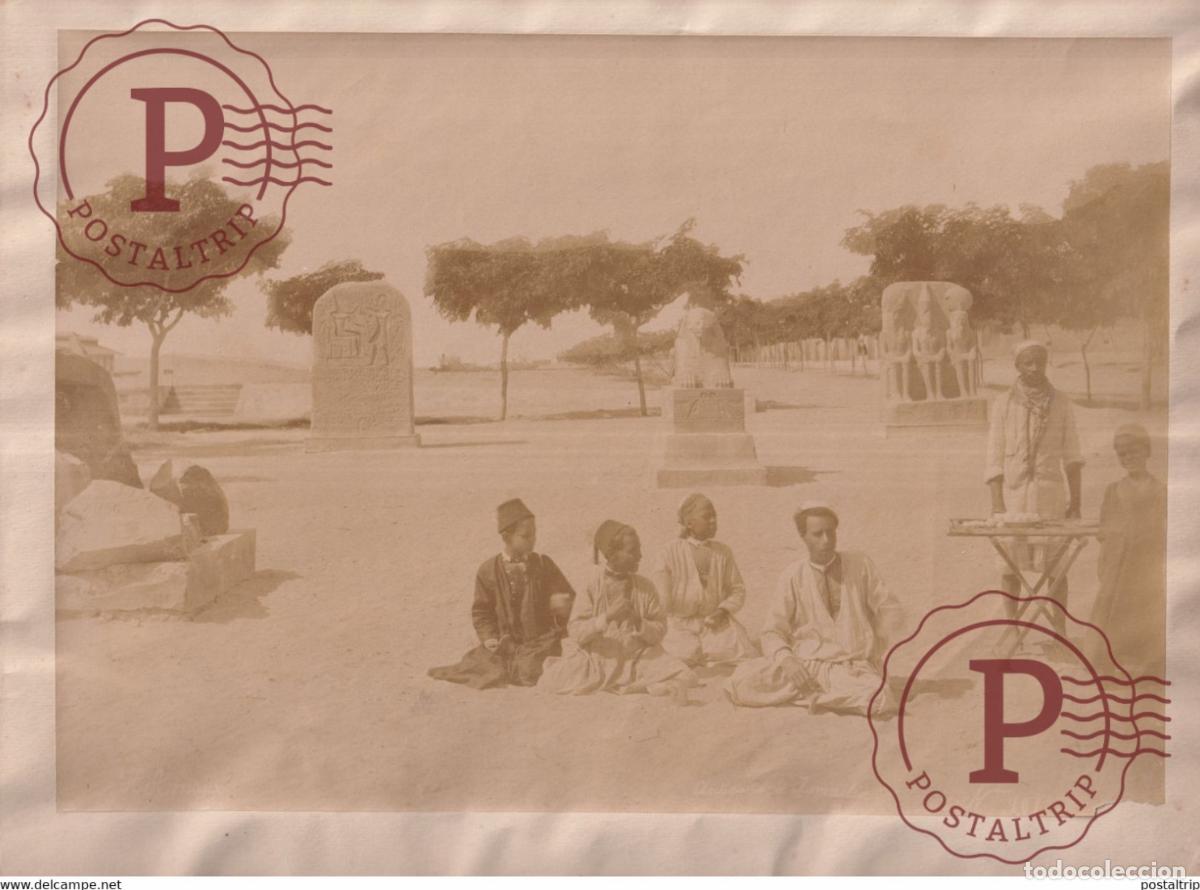 Alte Fotografie: ARNOUX ANTIQUITES ISMAILIA EGYPTE EGIPTO EGYPT ALBUMEN PRINT 28 *22 CM Ancienne PHOTOGRAPHIE