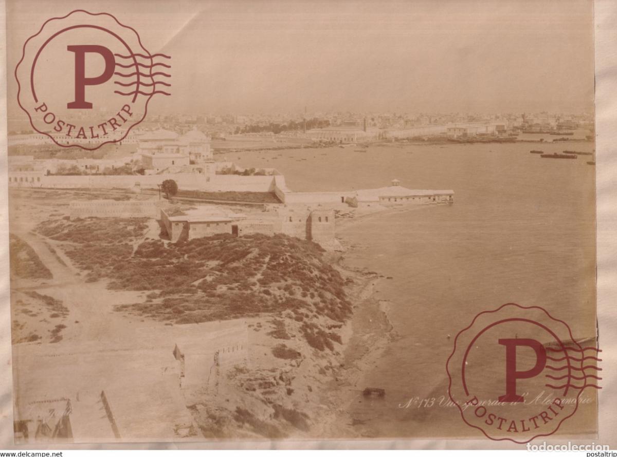 Alte Fotografie: Adelphoi Zangaki VUE GENERALE DALEXANDRIE EGYPTE EGIPTO EGYPT ALBUMEN PRINT 27 *20 CM Ancienne