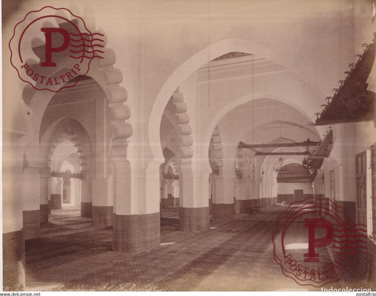 Fotografia antiga: ARGELIA MEZQUITA. INTERIEUR DE LA MOSQUEE EL KEBIR ALGER 26 X 20 CM ALGERIA ALGERIE AFRIQUE