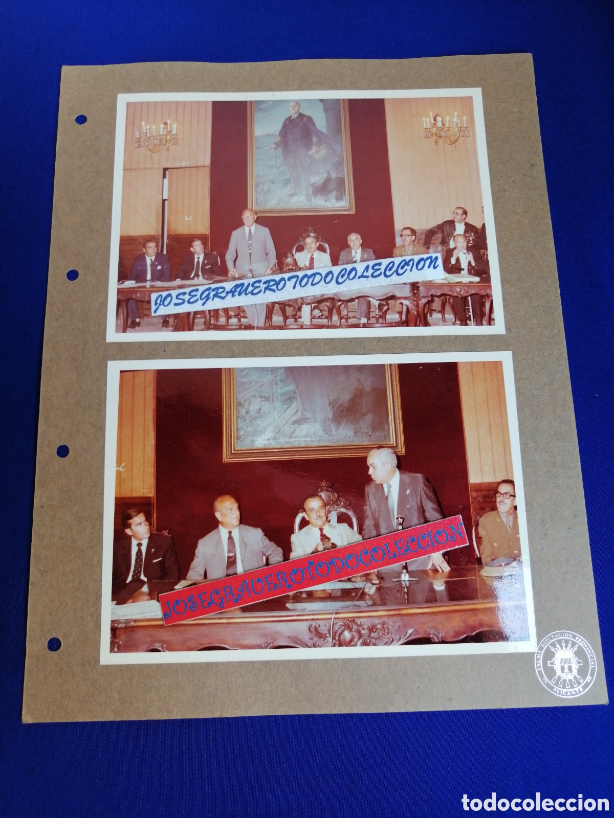 Fotograf&iacute;a antigua: GOBERNADOR CIVIL DE ALICANTE - ALCALDE DE VALENCIA MIGUEL RAM&Oacute;N IZQUIERDO- CUADRO FRANCO- DIPUTACI&Oacute;N