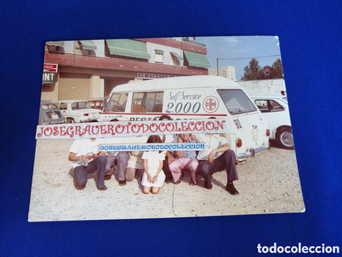 Fotograf&iacute;a antigua: SIATA MINIVAN -FURGONETA SELF SEVICE 2000 RESTAURANTE -FOTO ANTIGUA SELLO T. BELMAR (VALENCIA