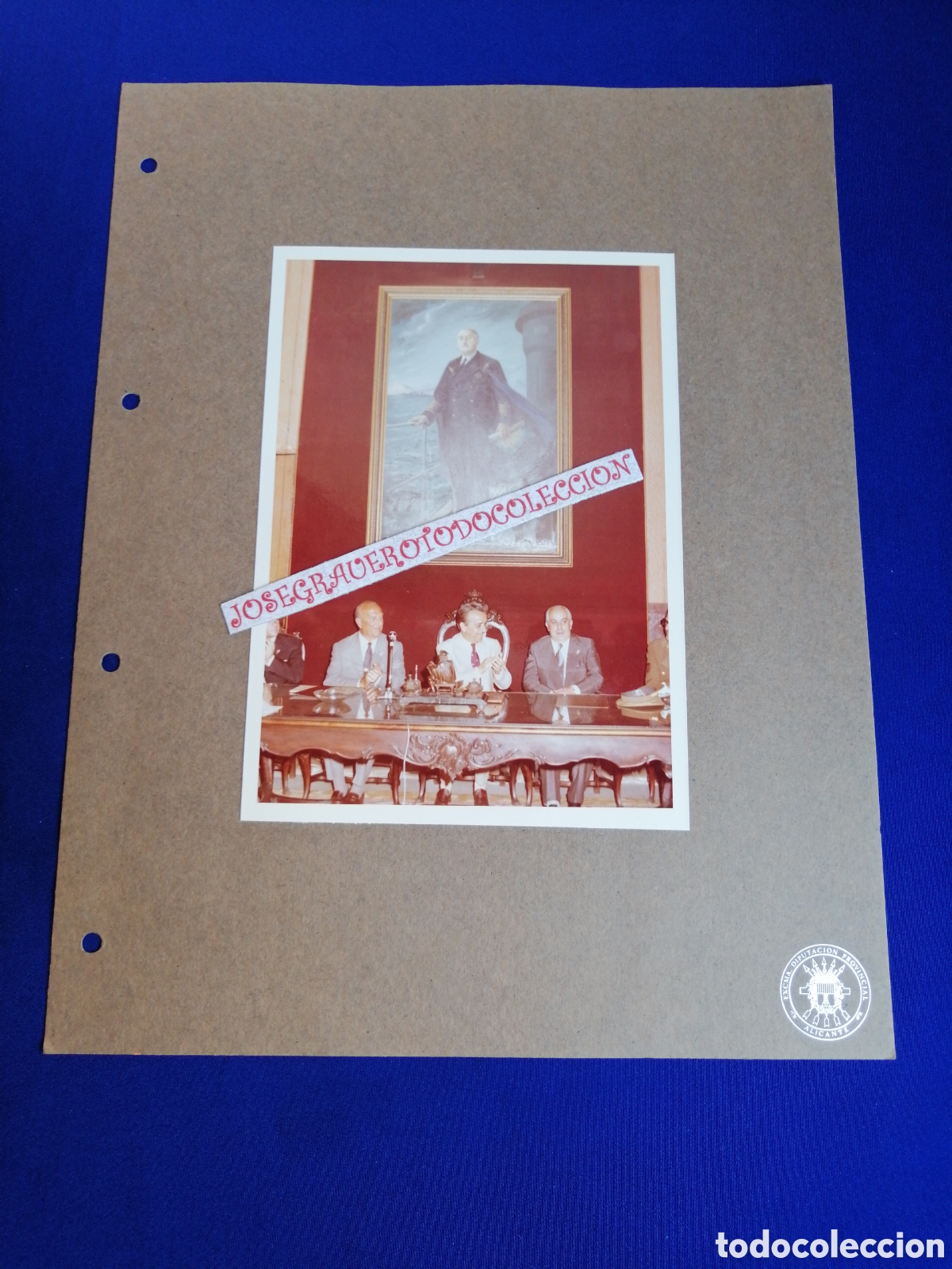 Fotograf&iacute;a antigua: GOBERNADOR CIVIL DE ALICANTE - ALCALDE DE VALENCIA MIGUEL RAM&Oacute;N IZQUIERDO- CUADRO FRANCO- DIPUTACI&Oacute;N