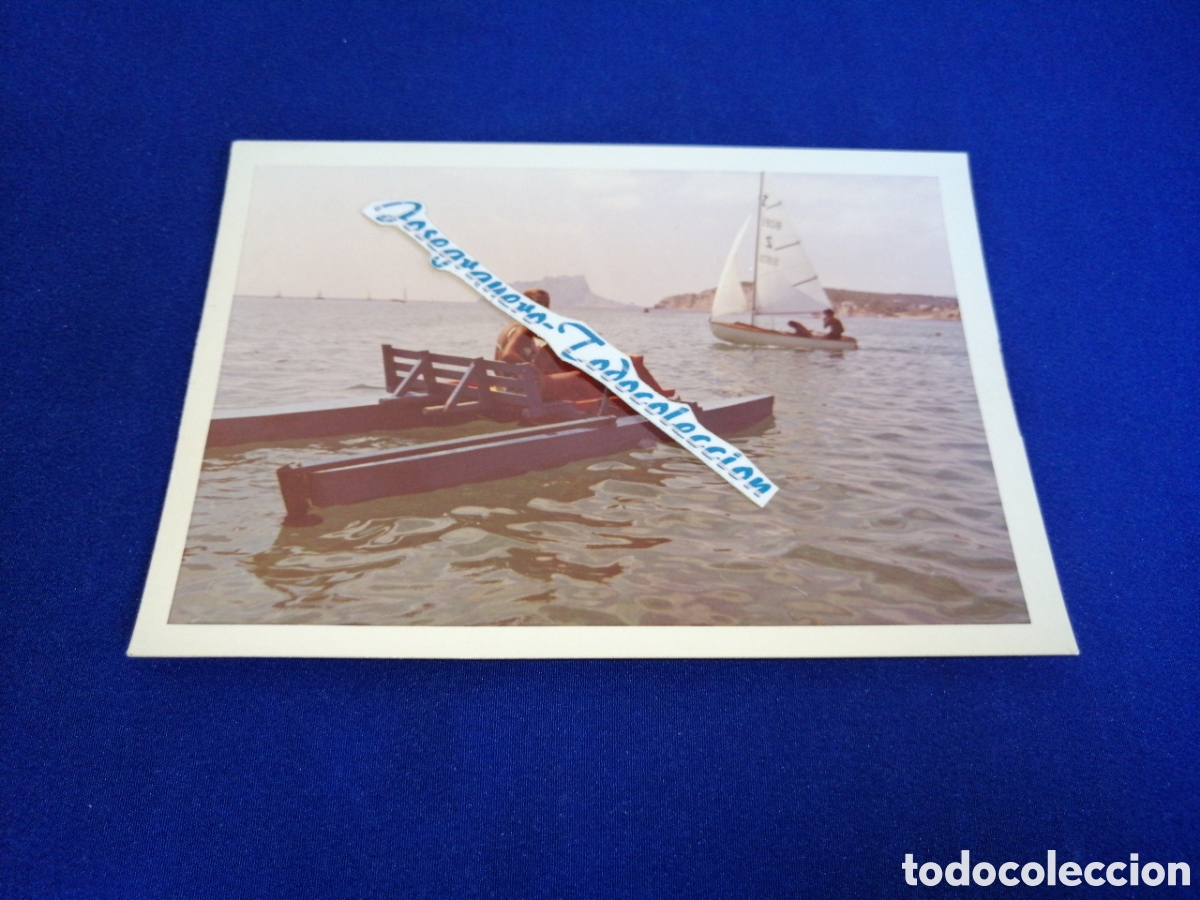 Fotograf&iacute;a antigua: HIDROPEDAL Y BARCO EN EL MAR FOTOGRAF&Iacute;A ANTIGUA SIGLO PASADO