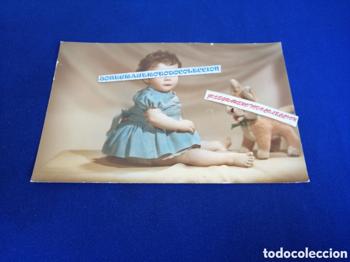 Fotograf&iacute;a antigua: NI&Ntilde;A MODELO POSANDO CON PELUCHE FOTOGRAF&Iacute;A ANTIGUA SIGLO PASADO