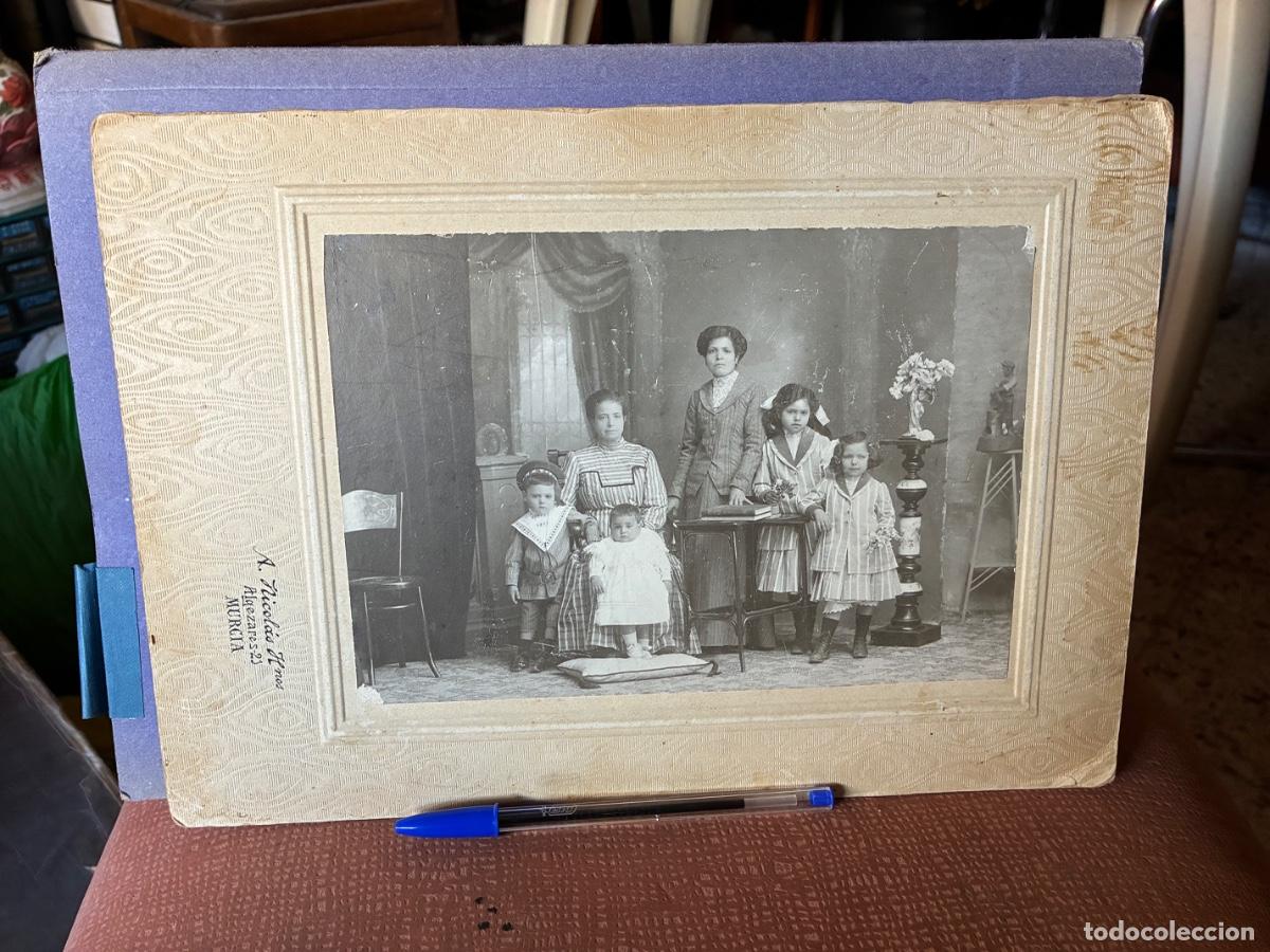 Fotograf&iacute;a antigua: MURCIA FOTO FAMILIA FOTOG NICOL&Aacute;S ALGEZARES 23 x 15 CM fecha 1911