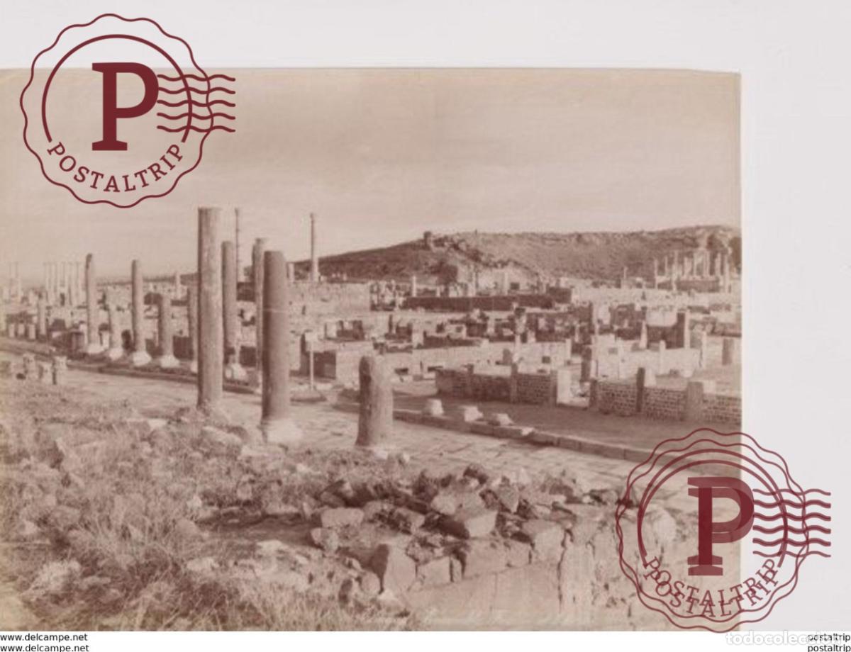 Fotograf&iacute;a antigua: 25 *19CM Alg&eacute;rie Timgad Ruines Romaines ENSEMBLE FORUM ET TH&Eacute;&Acirc;TRE Tirage albumin&eacute; Ancienne PHOTOGR