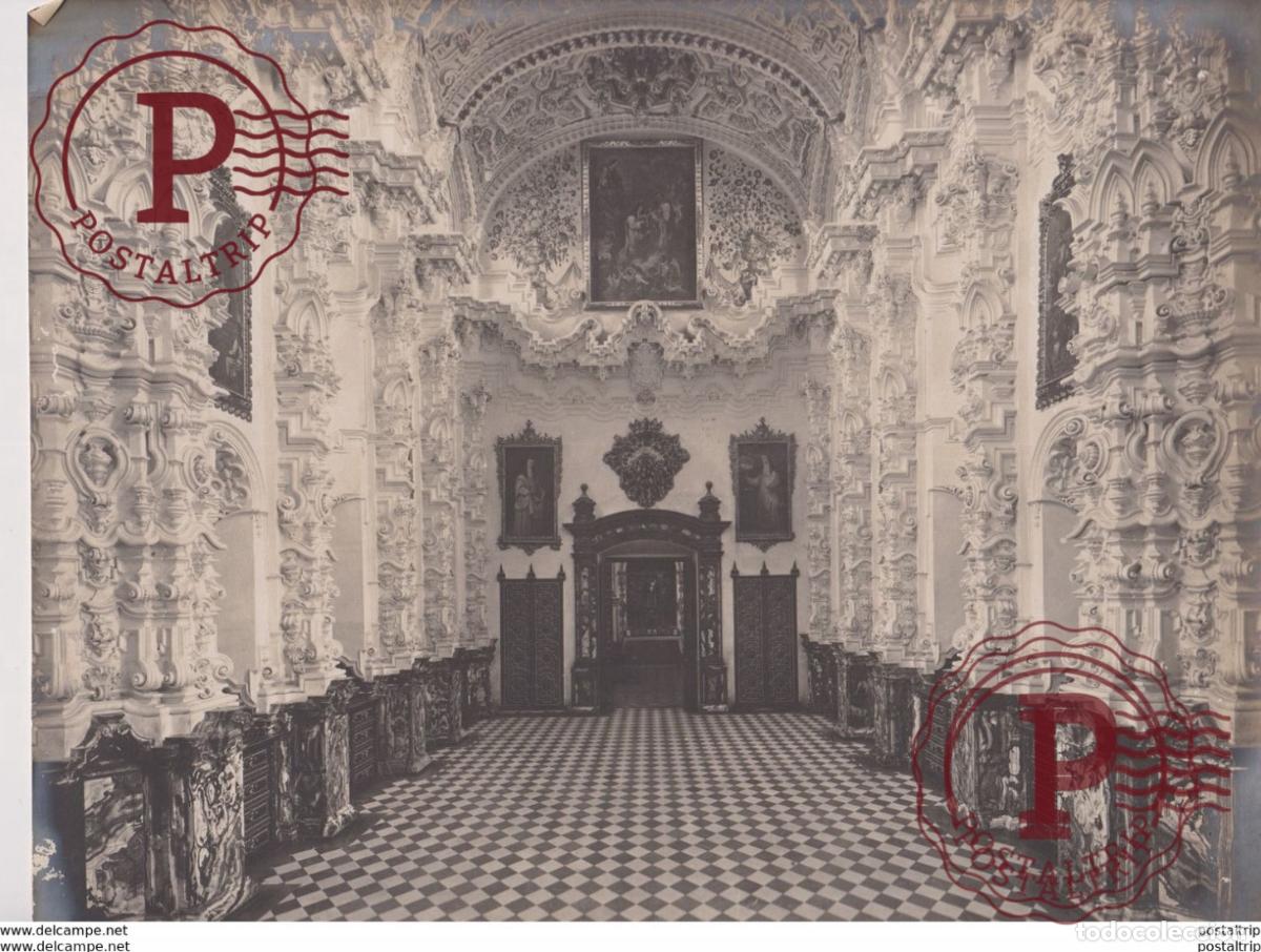 Fotograf&iacute;a antigua: FOTOGRAFIA ANTES DE 1900. ESPA&Ntilde;A SPAIN. GRANADA. LA CARTUJA. LA SACRISTIA. LINARES 29X23CM