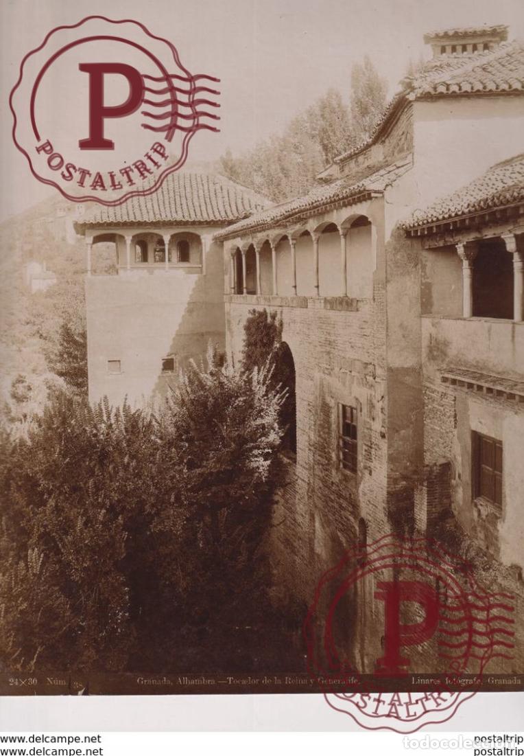 Fotograf&iacute;a antigua: FOTOGRAFIA ANTES DE 1900. ESPA&Ntilde;A SPAIN. GRANADA. ALHAMBRA.TOCADOR DE LA REIINA Y GENERALIFE. LINA