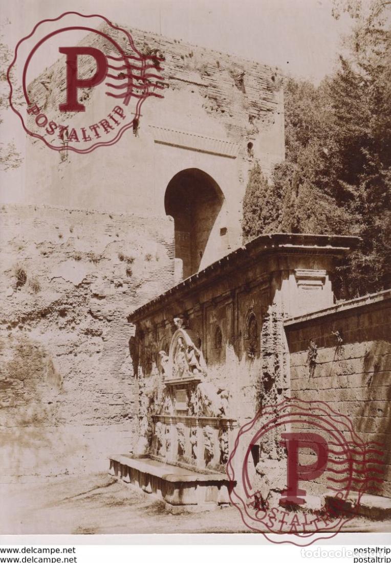 Fotograf&iacute;a antigua: FOTOGRAFIA ANTES DE 1900. ESPA&Ntilde;A SPAIN. GRANADA. ALHAMBRA. PUERTA DE LA JUSTICIA. LINARES. 29X23