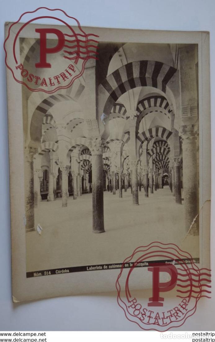 Fotograf&iacute;a antigua: C&Oacute;RDOBA LABERINTO DE COLUMNAS EN LA MEZQUITA BROKEN CORNER ESPA&Ntilde;A SPAIN ESPAGNE 30*23CM PHOTOGR