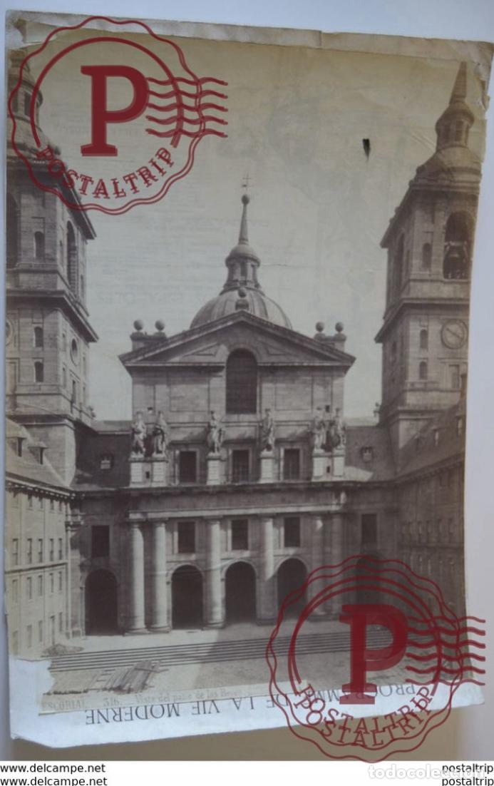 Fotograf&iacute;a antigua: MADRID ESCORIAL VISTA DEL PATIO DE LOS REYES L LAURENT VE ESQUINAS ESPA&Ntilde;A SPAIN ESPAGNE 33*25CM