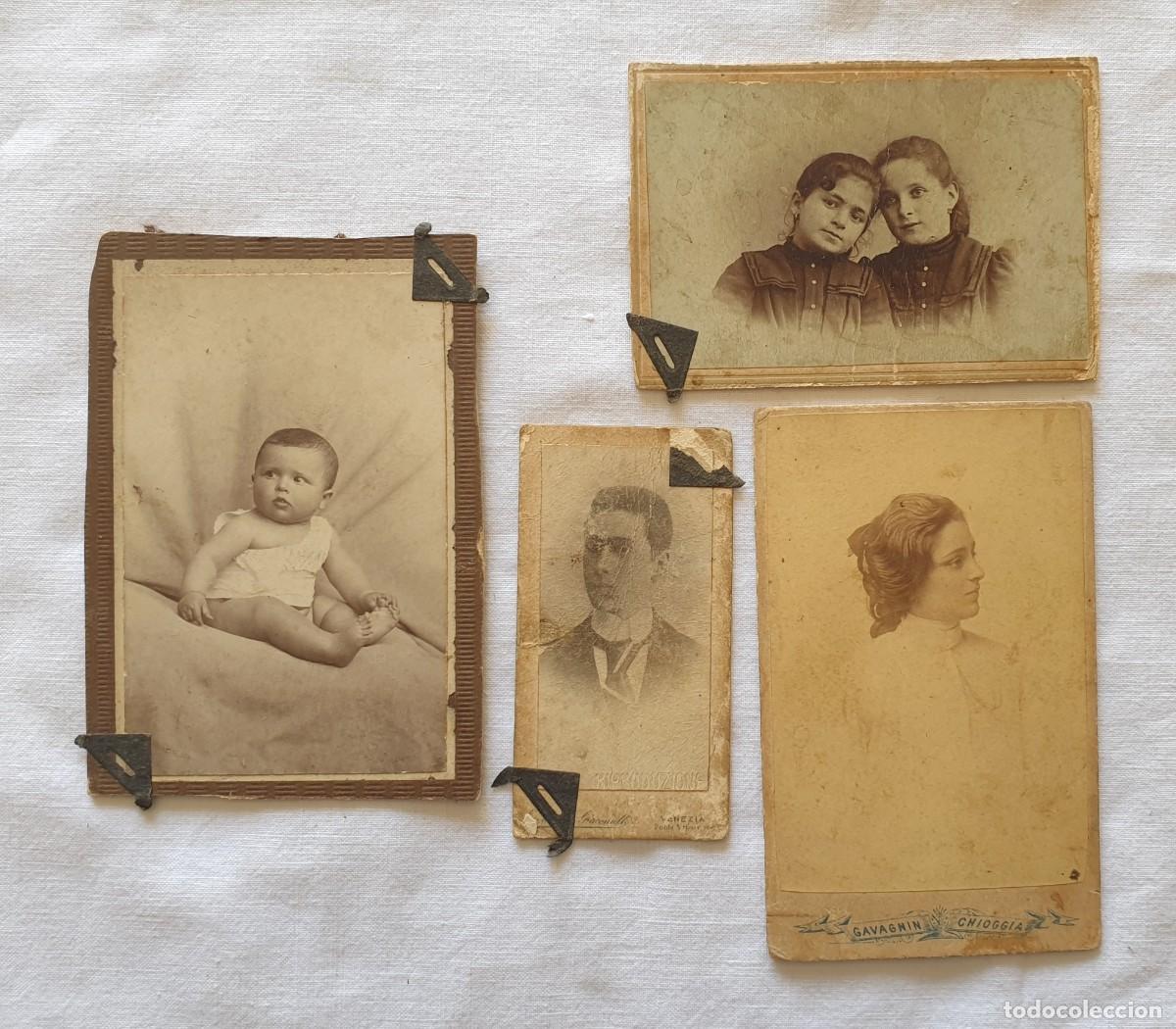 Fotograf&iacute;a antigua: Fotograf&iacute;as antiguas en papel albuminado, retratos, de estudio, finales del siglo XIX, 4 piezas