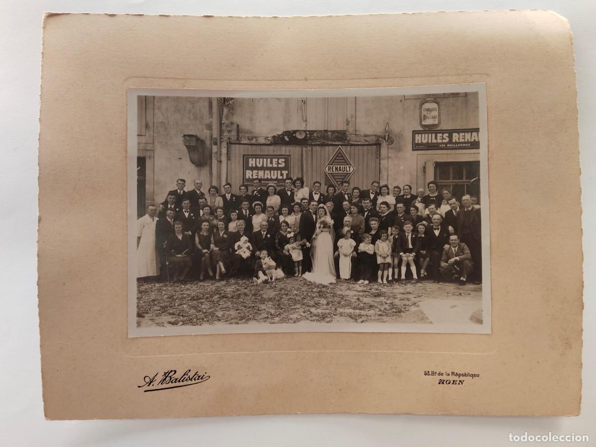 Fotograf&iacute;a antigua: BODA EN AGEN LOT ET GARONNE FRANCIA - 53 bD DE LA REPUBLIQUE - TALLER MECANICO RENAULT - A. BATISTAI