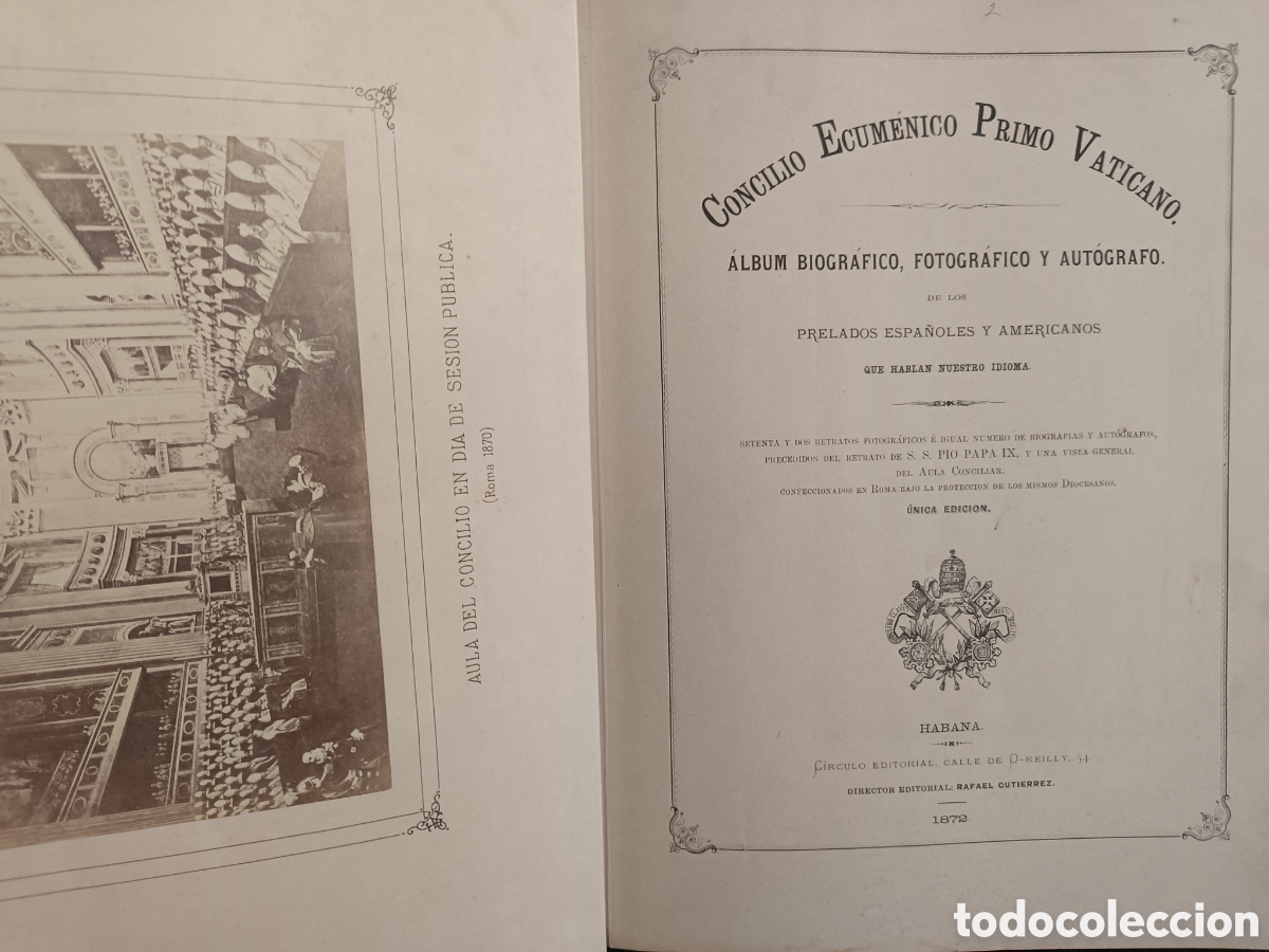 Photographie ancienne: 1872 CONCILIO VATICANO I 72 FOTOGRAFIAS PRELADOS ESPA&Ntilde;A AMERICA ALBUMINA LA HABANA 2 TOMOS