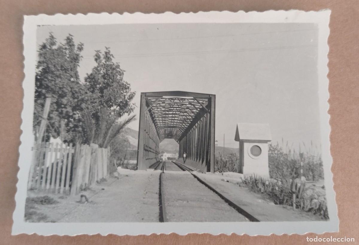 Fotograf&iacute;a antigua: PUENTE HIERRO SOBRE EL R&Iacute;O GUADALENT&Iacute;N EN LORCA MURCIA 1953