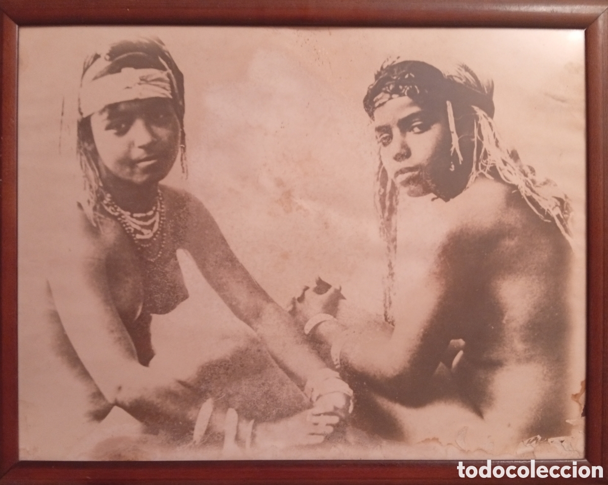 Fotograf&iacute;a antigua: Antigua grande fotograf&iacute;a alb&uacute;mina mujeres etnia africana siglo XIX