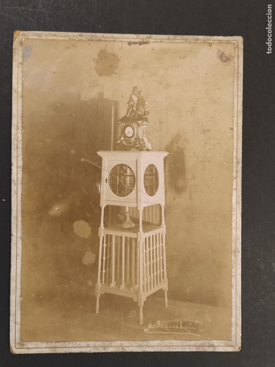 Fotograf&iacute;a antigua: MUEBLE CON RELOJ - FOTOGRAFIA ANTIGUA -(K-16.074)