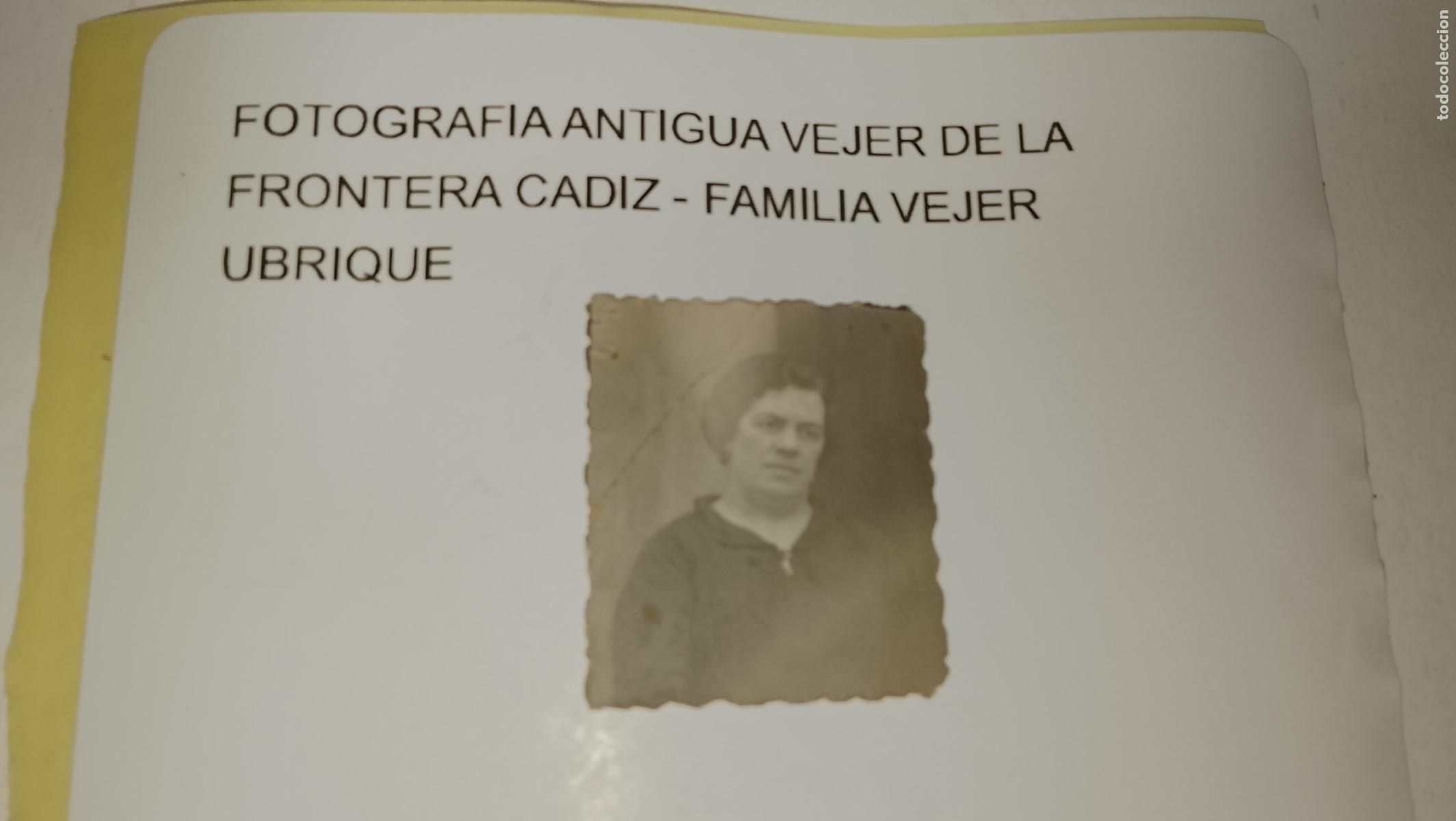Fotograf&iacute;a antigua: FOTOGRAFIA ANTIGUA VEJER DE LA FRONTERA CADIZ - FAMILIA VEJER UBRIQUE - SE&Ntilde;ORA