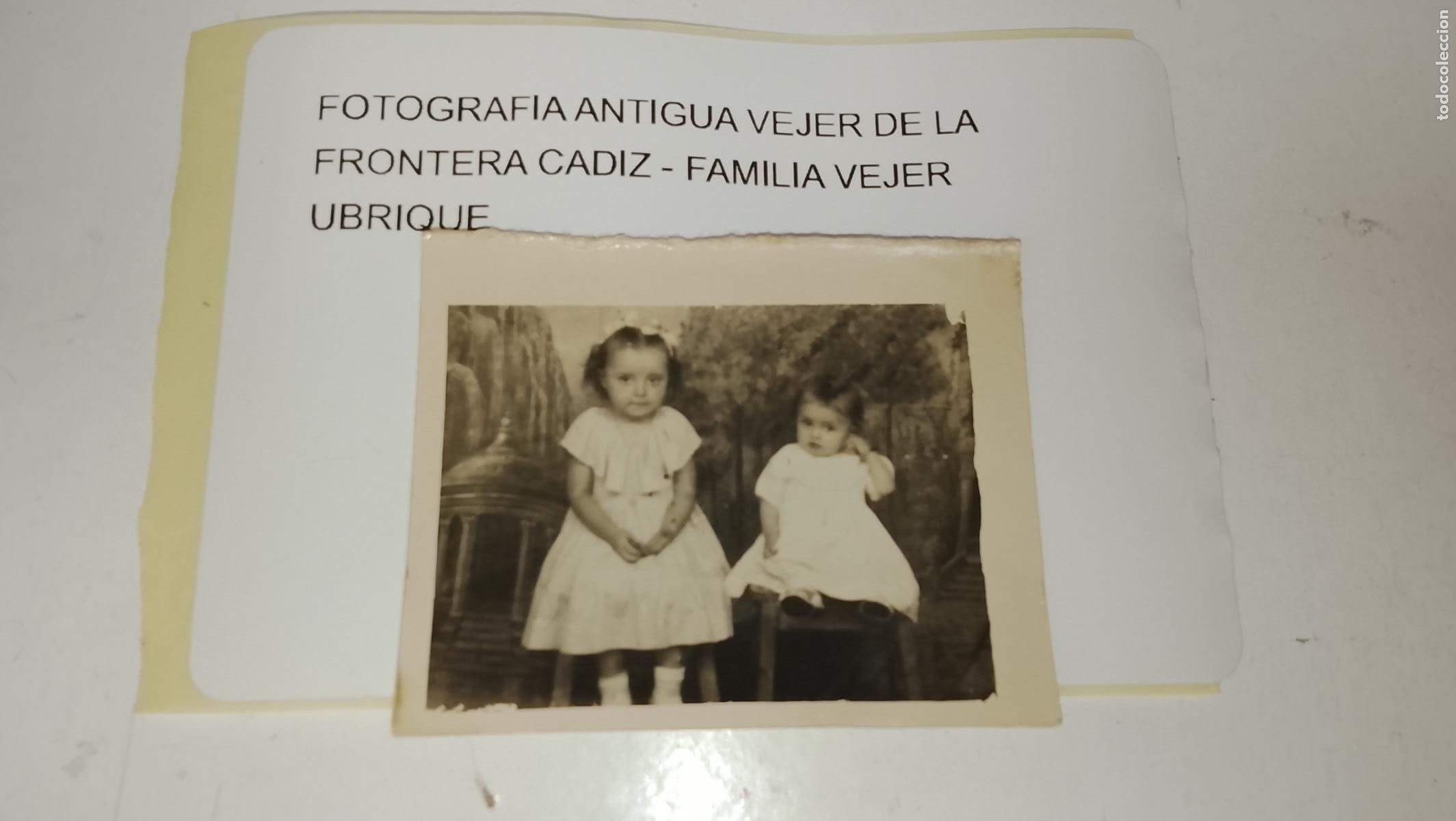 Fotograf&iacute;a antigua: FOTOGRAFIA ANTIGUA VEJER DE LA FRONTERA CADIZ - FAMILIA VEJER UBRIQUE - NI&Ntilde;AS BIEN VESTIDAS